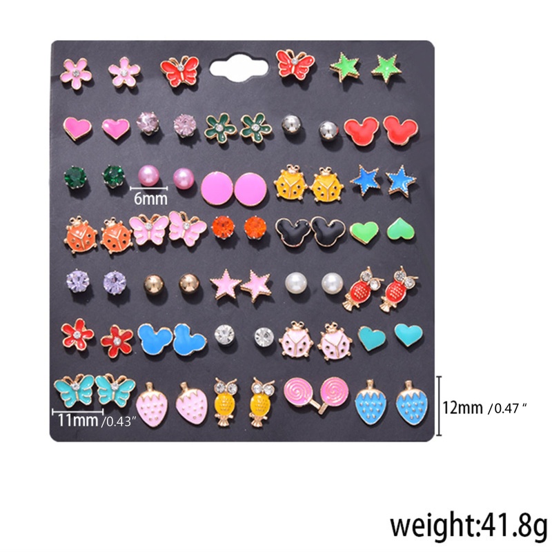 Set 33 Đôi Khuyên Tai Dễ Thương Không Gây Dị Ứng Cho Nữ