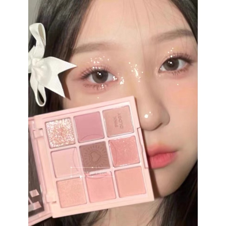Bảng Phấn Mắt 9 Màu Lì Và Ánh Nhũ Kết Hợp Trang Điểm Kháng Nước Và Lâu Trôi Cho Phái Đẹp