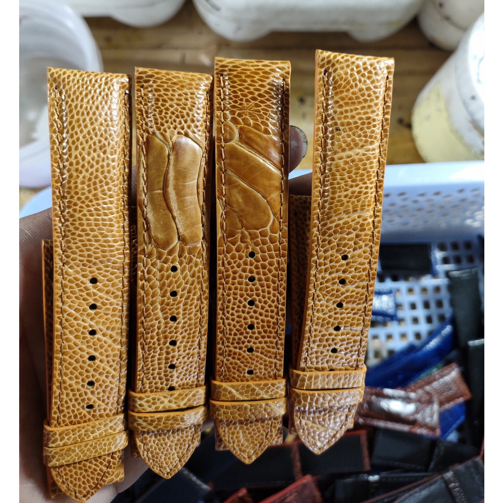 Dây đồng hồ da ĐÀ ĐIỂU THẬT cao cấp khóa cài nhiều Size 12 14 15 16 18 19 20 21 22 24mm