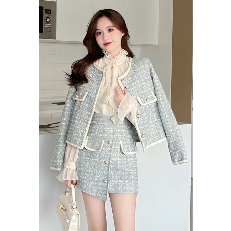Set Dạ Tweed Thiết Kế Hai Món Phong Cách Thanh Lich Thu Đông_Order QCCC