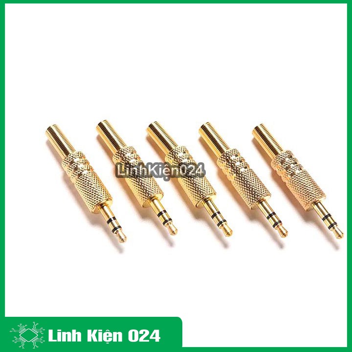 Bộ 2 jack audio 3.5mm đực màu Vàng Gold cực chất