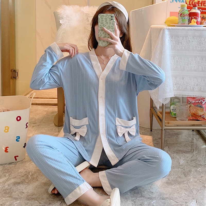Đồ Bộ Nữ Pijama Tay Dài Quần Dài Cực Xinh TD07 | BigBuy360 - bigbuy360.vn