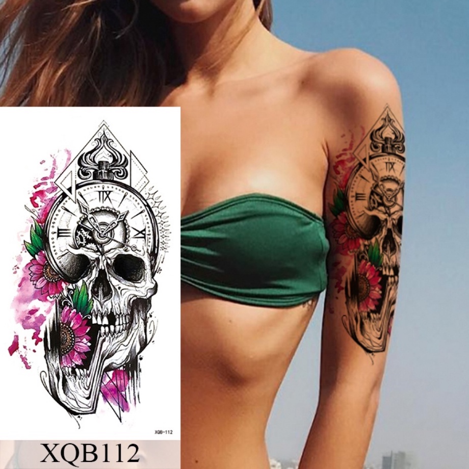 Hình Xăm Dán Tạm Thời Chống Nước Hình Hoa Hồng Rắn Trái Tim Cú Rồng Vũ Trụ Cho Nam Và Nữ