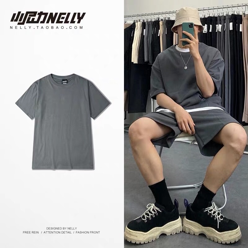 [ SẴN ][𝙽𝙴𝙻𝙻𝚈 𝚃𝚁𝙰𝙲𝙺 T-SHIRT] Áo NELLY trơn cotton nam và nữ basic solid color oversize TEE