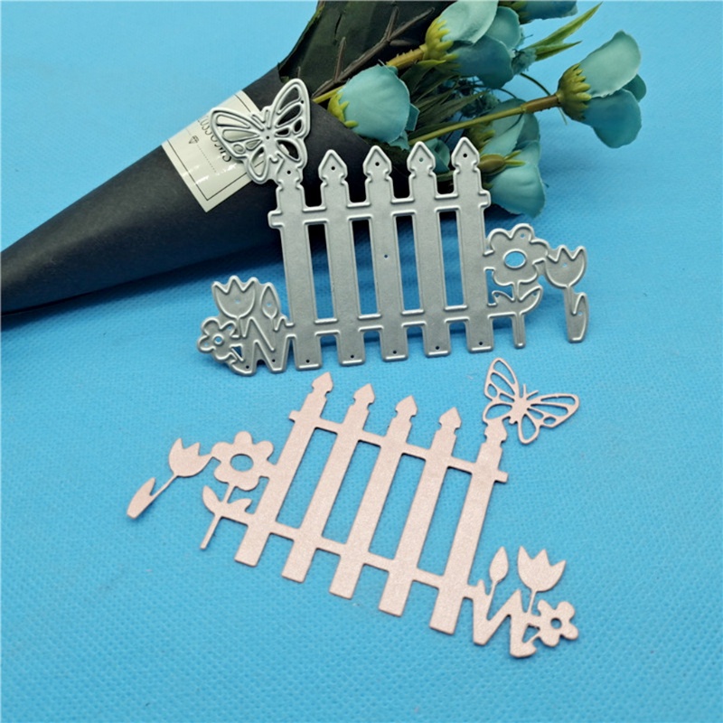 Khuôn Cắt Giấy Kim Loại Hình Hàng Rào Bướm Xinh Xắn