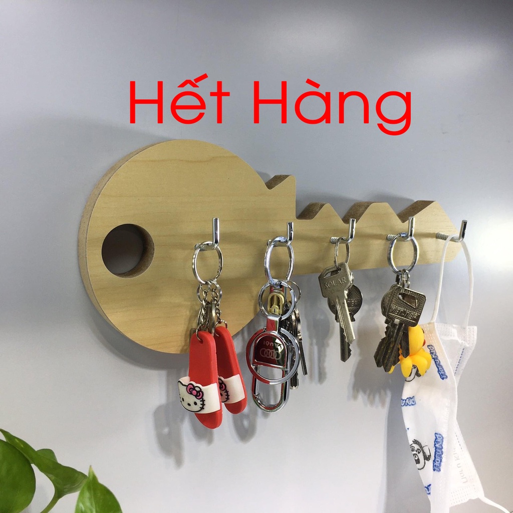 Móc treo chìa khoá gỗ hình chiếc chìa khoá