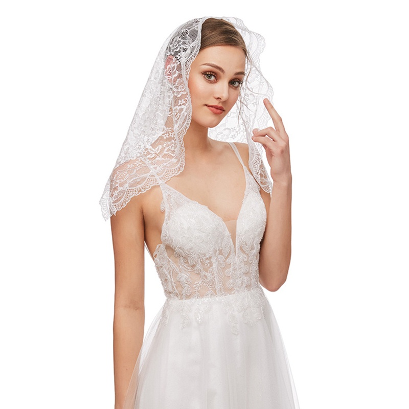 Mạng Che Mặt Thiết Kế Ren Hoa Dành Cho Nhà Thờ HAN Church Mantilla Latin Mass Veils