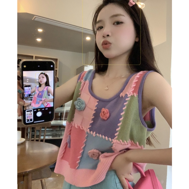 Áo Dệt Kim Sát Nách Thời Trang Cá Tính Trẻ Trung