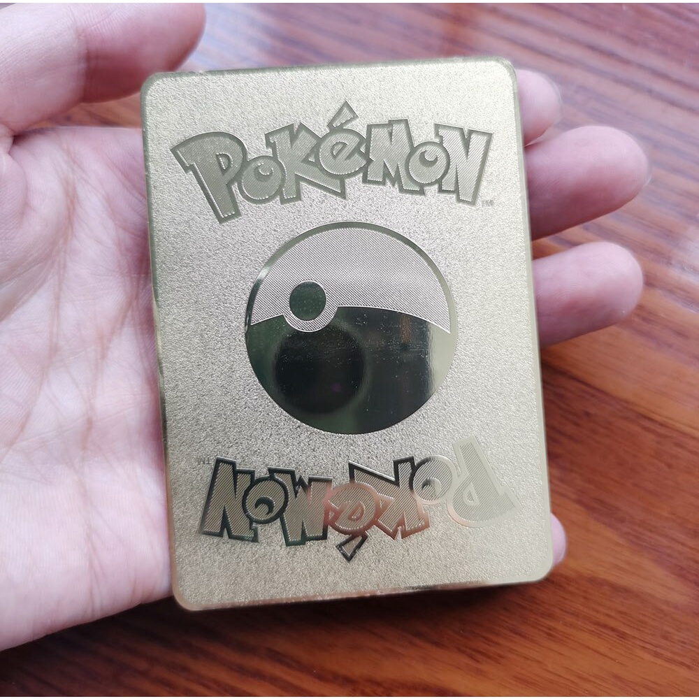 DIY Rayquaza GX Golden Pokemon cards in English iron Metal Pokmo letters kids gift set Rainbow collection