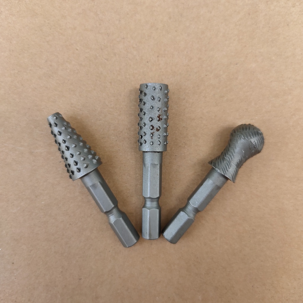 Bộ Mũi Mài Điêu Khắc Gỗ Lũa Chuôi Lục Giác 6.35mm Dùng Cho Máy Bắn Vít, Máy Vặn Vít Máy Khoan