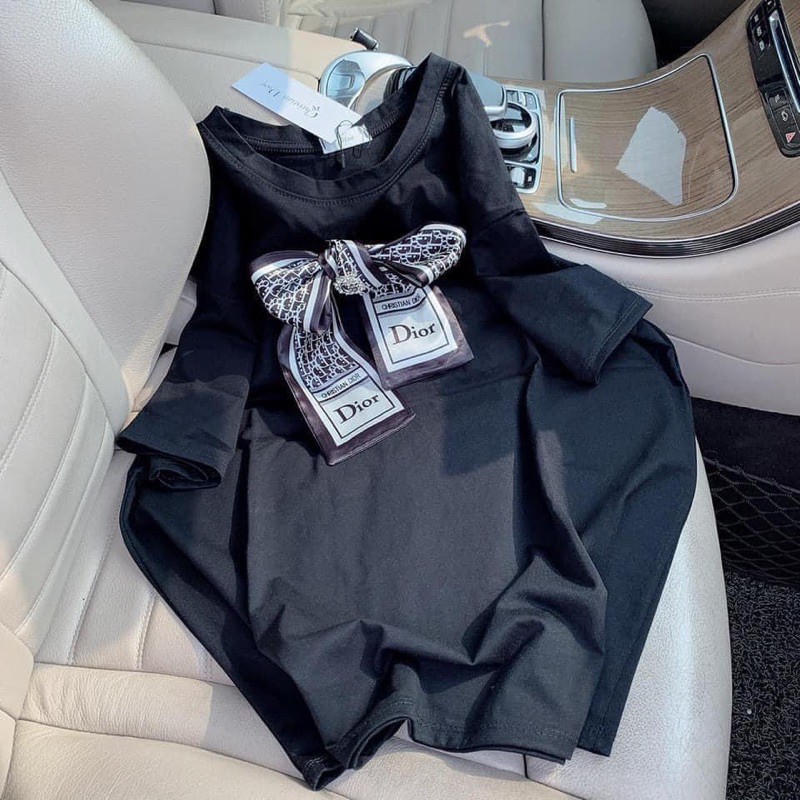 [Mã WASTGO hoàn 10% xu đơn 99k] BÁN SỈ ÁO PHÔNG KÈM NƠ LỤA ĐEN TRẮNG CHO NỮ | BigBuy360 - bigbuy360.vn