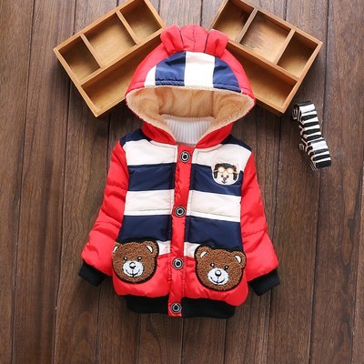 Áo Phao Có Mũ Gấu Toy Lót Lông Mềm Mại Cho Bé Trai/Bé Gái Từ 1 Đến 5 Tuổi