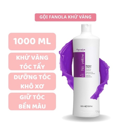 Dầu gội khử vàng Fanola No Yellow 1000ml. Dầu Gội Tím. HÀNG CHÍNH HÃNG. Rin Chan Store