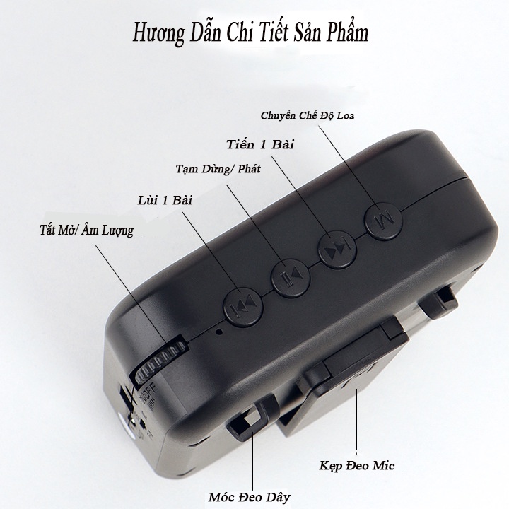 Loa trợ giảng bluetooth Shidu, mic trợ giảng không dây.