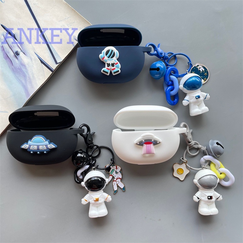Beats Studio Buds Case Vỏ Bảo Vệ Hộp Sạc Tai Nghe Beats Studio Buds Hình Phi Hành Gia / Tàu Không Gian Bằng Silicon Mềm Chống Sốc Chống Thấm Nước Kèm Móc