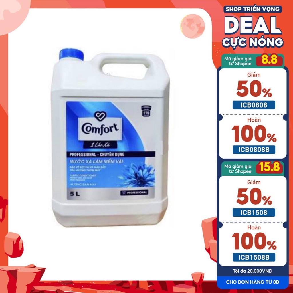 Nước Xả Vải Comfort 1 Lần Xả hương Ban Mai 5L