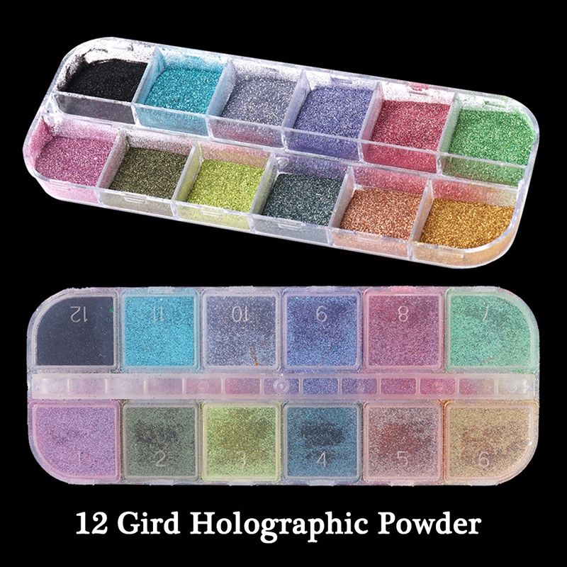 [Hàng mới về] Phấn laser lấp lánh ba chiều trang trí móng tay nghệ thuật DIY thời trang mùa hè