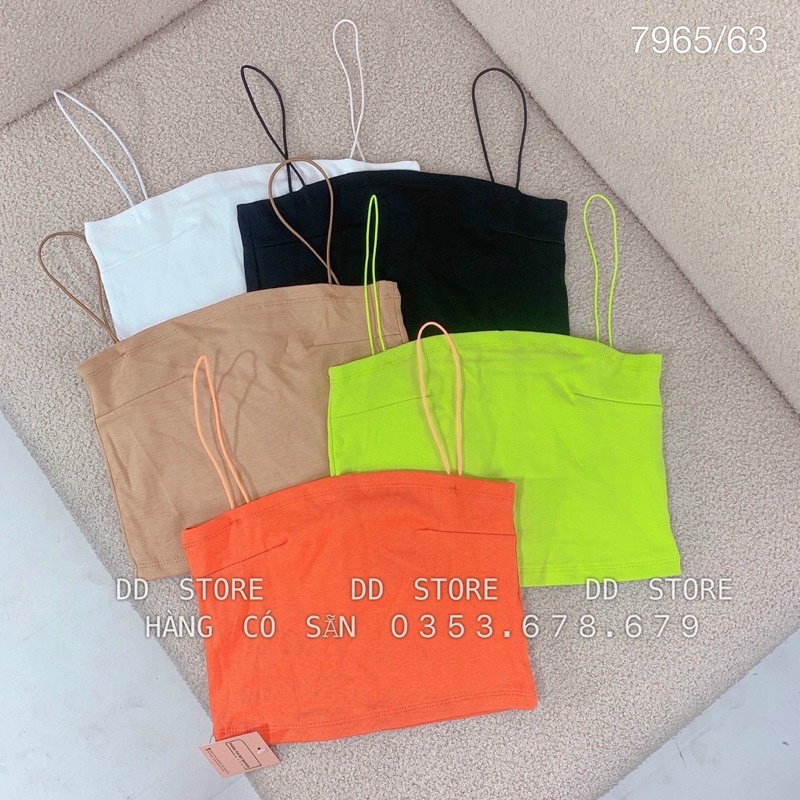 Áo hai dây nữ chất cotton mềm mịn co giãn nhiều màu