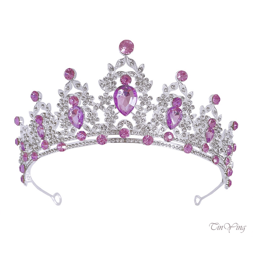 GETNOIVAS Cài Tóc Hình Vương Miện Baroque Đính Đá Nhiều Màu Sắc Bằng Hợp Kim Dành Cho Cô Dâu / Tiệc Sinh Nhật