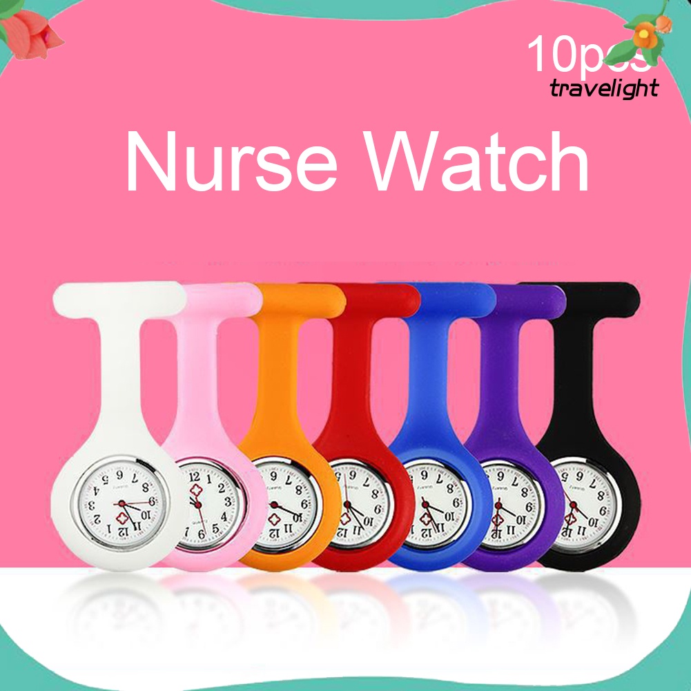 【TL】Doctor Nurse Silicone Cover Brooch Hanging Pocket Fob Quartz Movement Watch