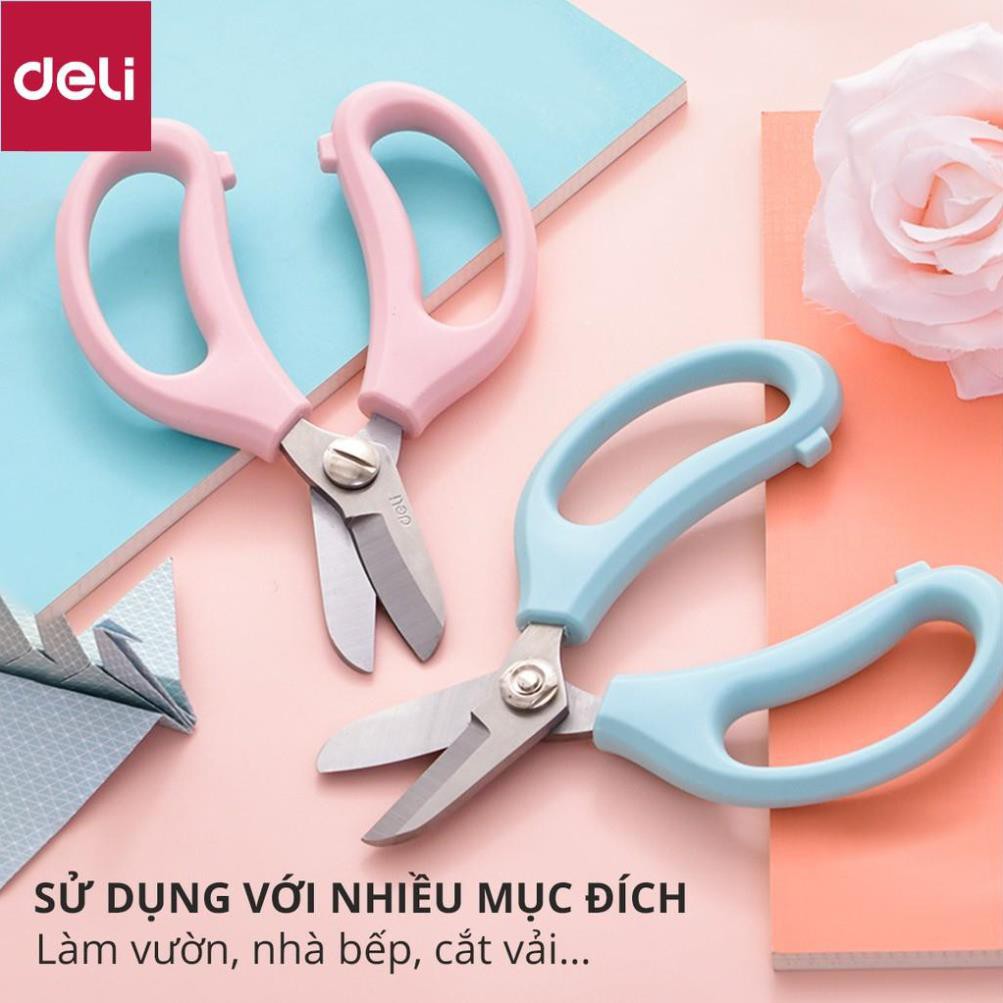 Kéo làm vườn cắt tỉa cành hoa Deli - cắt tỉa cành cây - hai màu Hồng và Xanh lam - 77751 [Deli]