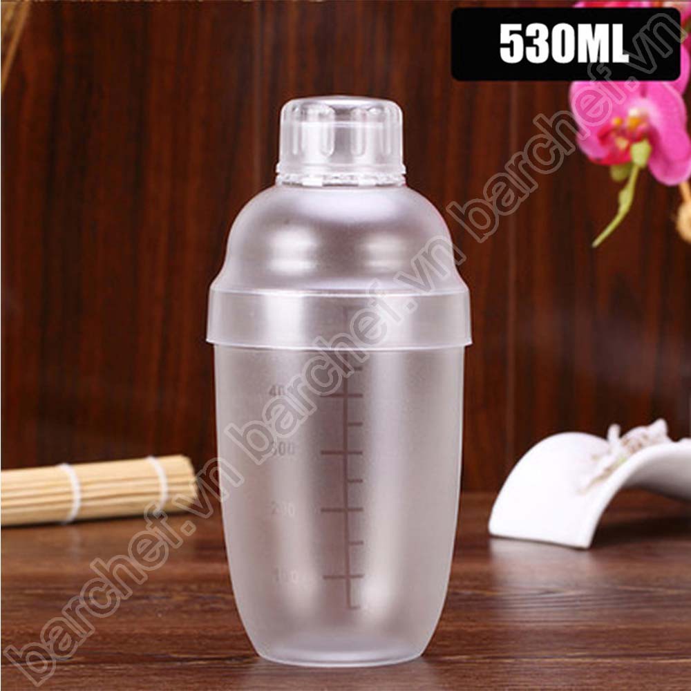 Bình lắc shaker nhựa 530ml (530cc)