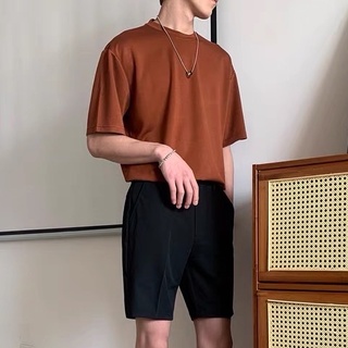 Áo phông nâu trơn 100% cotton, áo thun form rộng hàn quốc, unisex nam nữ mẫu mới 2022