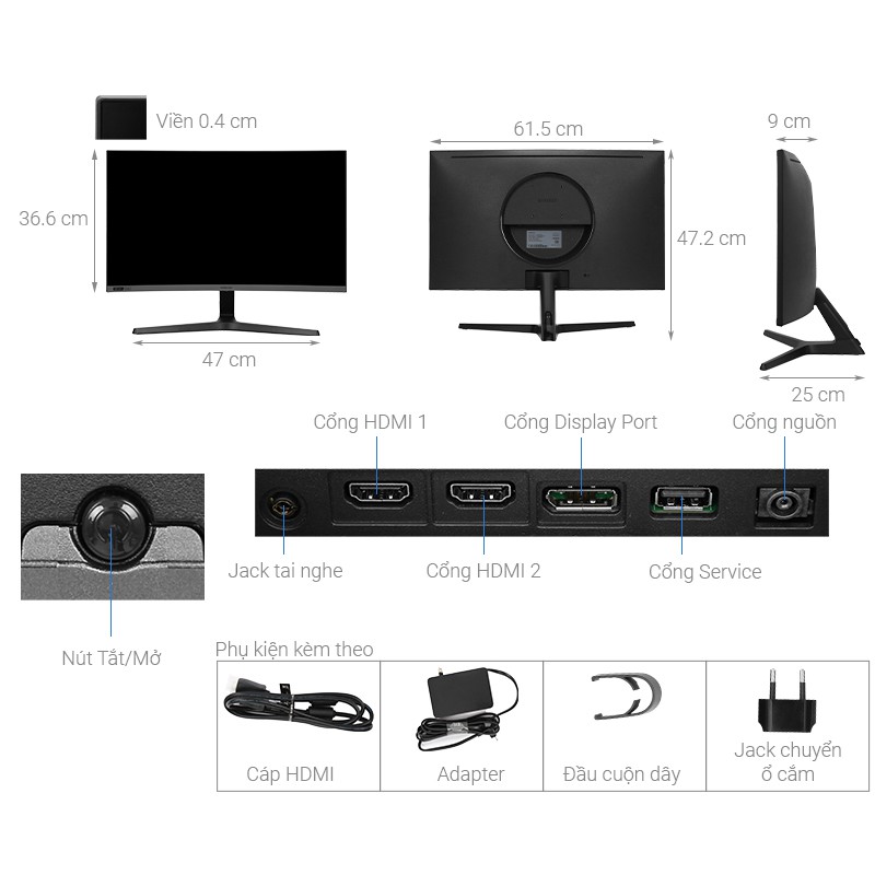 [Mã ELMALL1TR5 giảm 6% đơn 3TR] Màn hình cong LCD Samsung LC27RG50FQEXXV 27"FHD 1920x1080/VA/240Hz/4ms | BigBuy360 - bigbuy360.vn