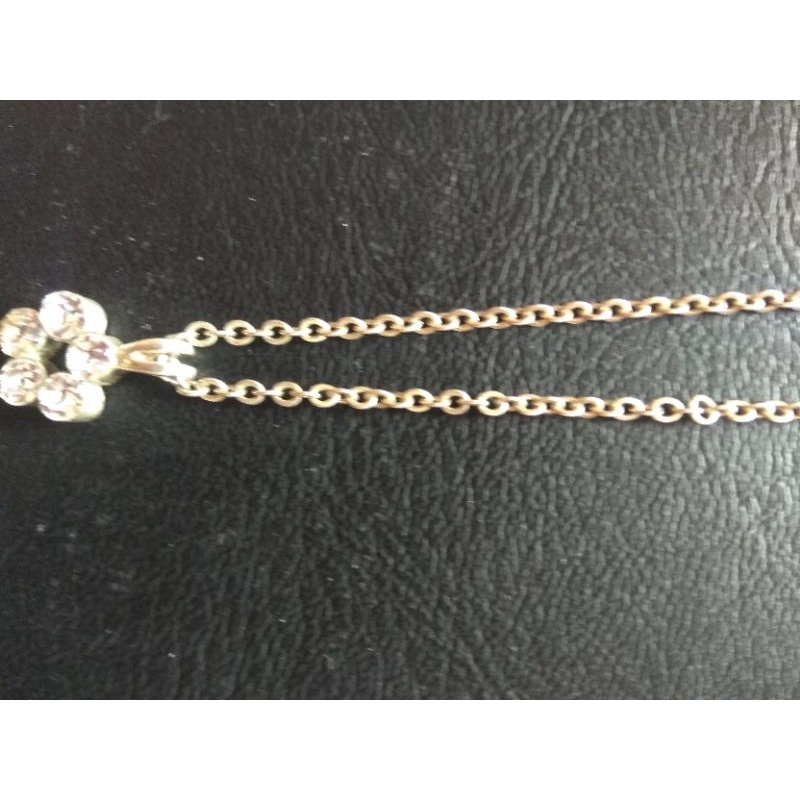 Vòng cổ mặt 5 viên đá cz khoá bạc