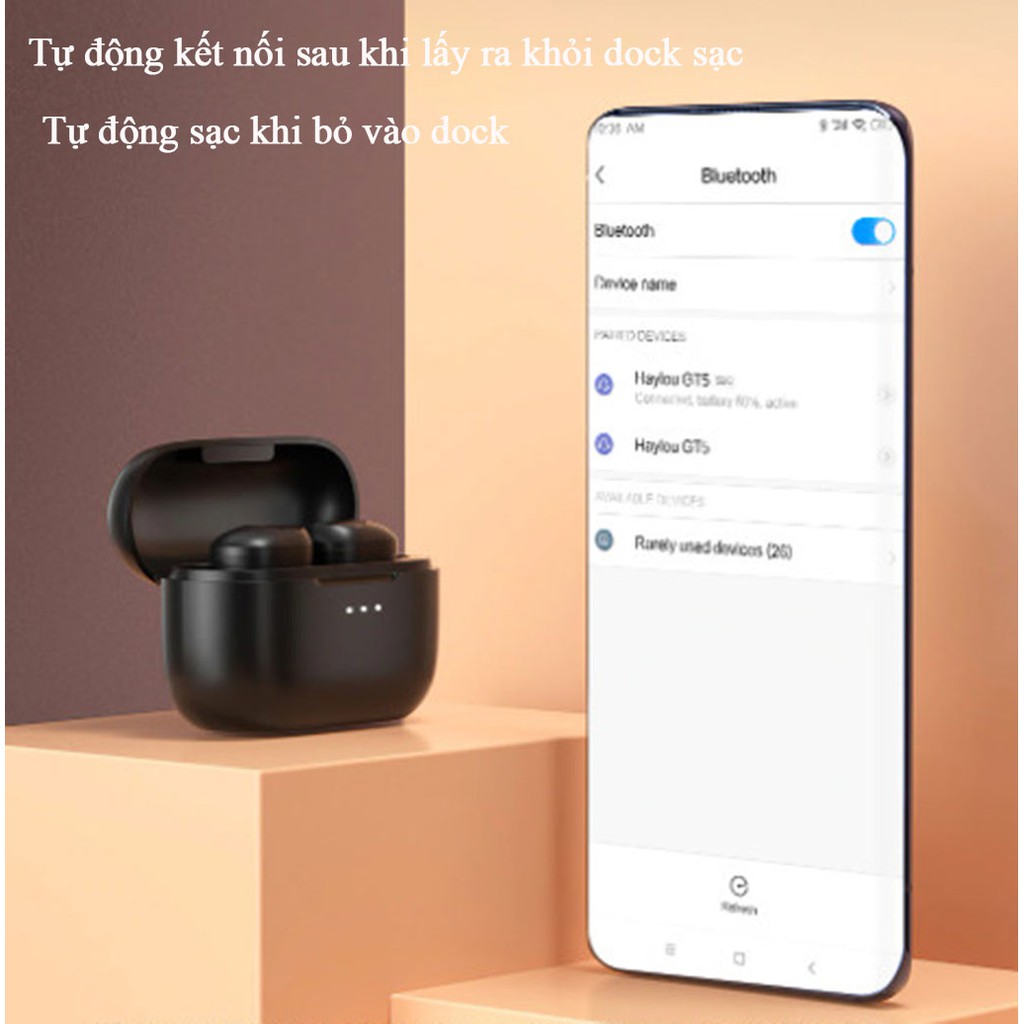 Tai nghe bluetooth Gaming Haylou GT5 chip Realtek, cảm ứng, sử dụng 24h liên tục