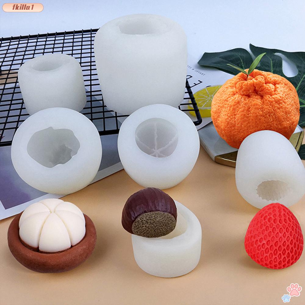 Khuôn Làm Nến/Xà Phòng Hình Trái Cây 3D Bằng Silicone