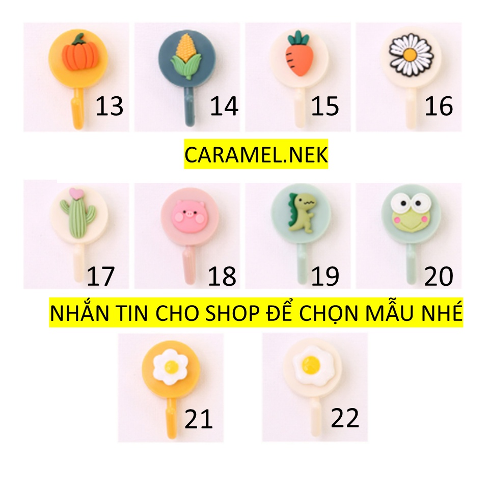 Móc dán tường treo đồ hình tròn họa tiết hoạt hình dễ thương sáng tạo