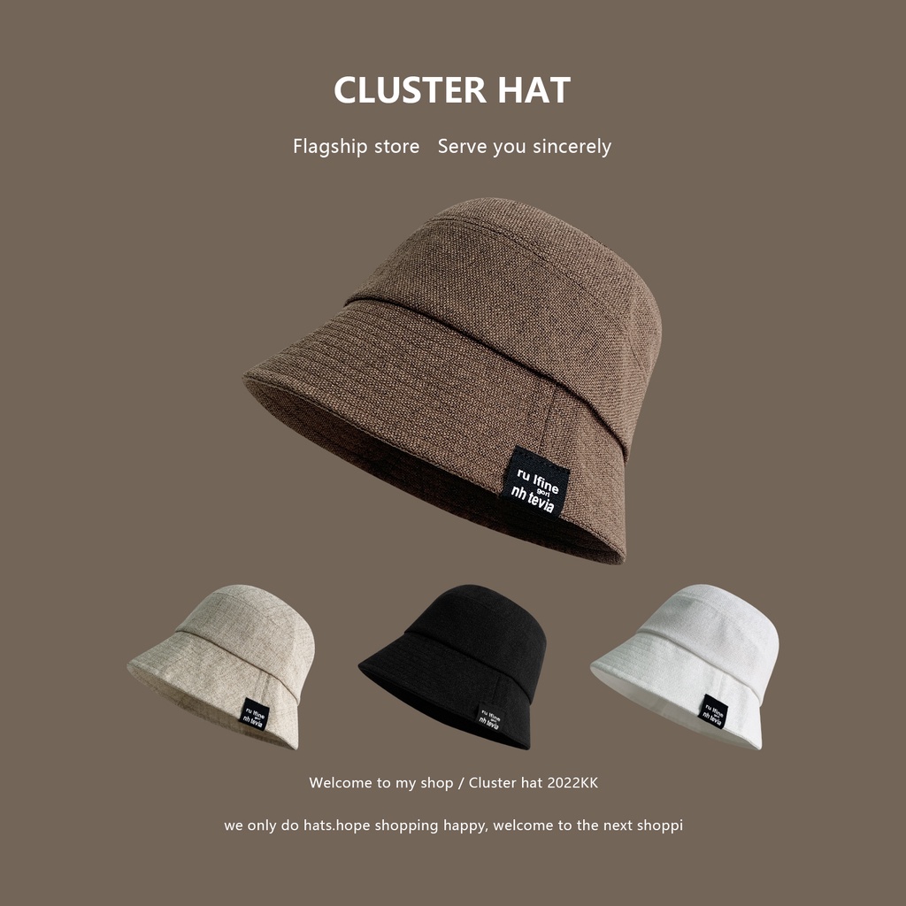 Nón Bucket Chất Liệu Cotton Lanh Thời Trang Xuân Hè Phong Cách Nhật Bản Cho Nữ