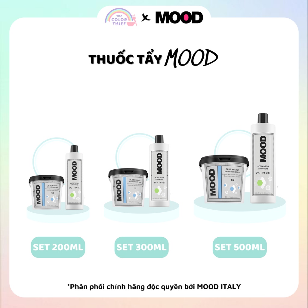 Thuốc tẩy tóc MOOD Italy cao cấp an toàn nâng sáng lên đến 7+ levels The Color Thief