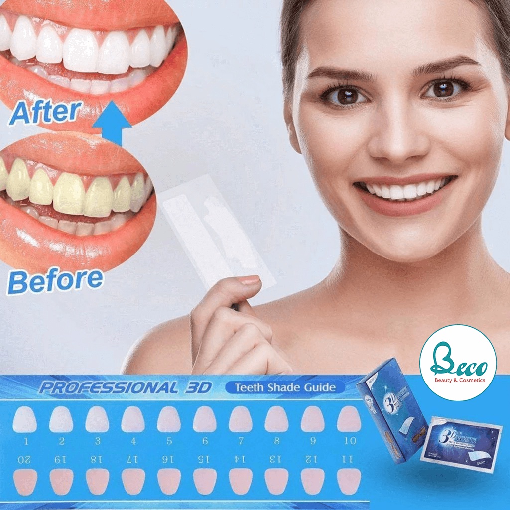 Miếng dán trắng răng tiện lợi 3D White Teeth Whitening Strips chính hãng, hiệu quả vượt trội