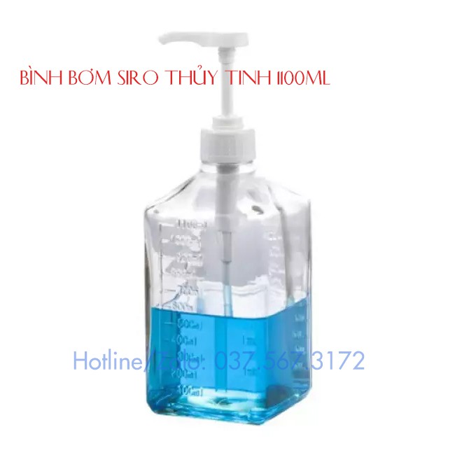 Bình bơm siro Thủy tinh, bình siro Nhựa có vòi định lượng 10ml - Có bán kèm thêm vòi Pb505