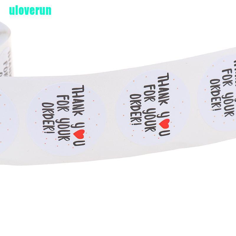 Cuộn 500 Miếng Dán Trang Trí Hình Tròn In Chữ thank you for your order
