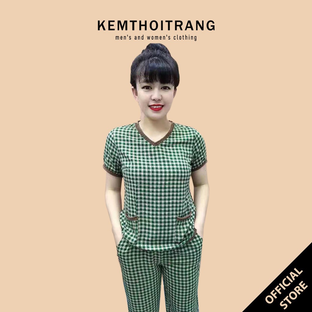 Bộ đũi nữ trung niên, chất đũi thái mát lạnh đủ size đến 85kg