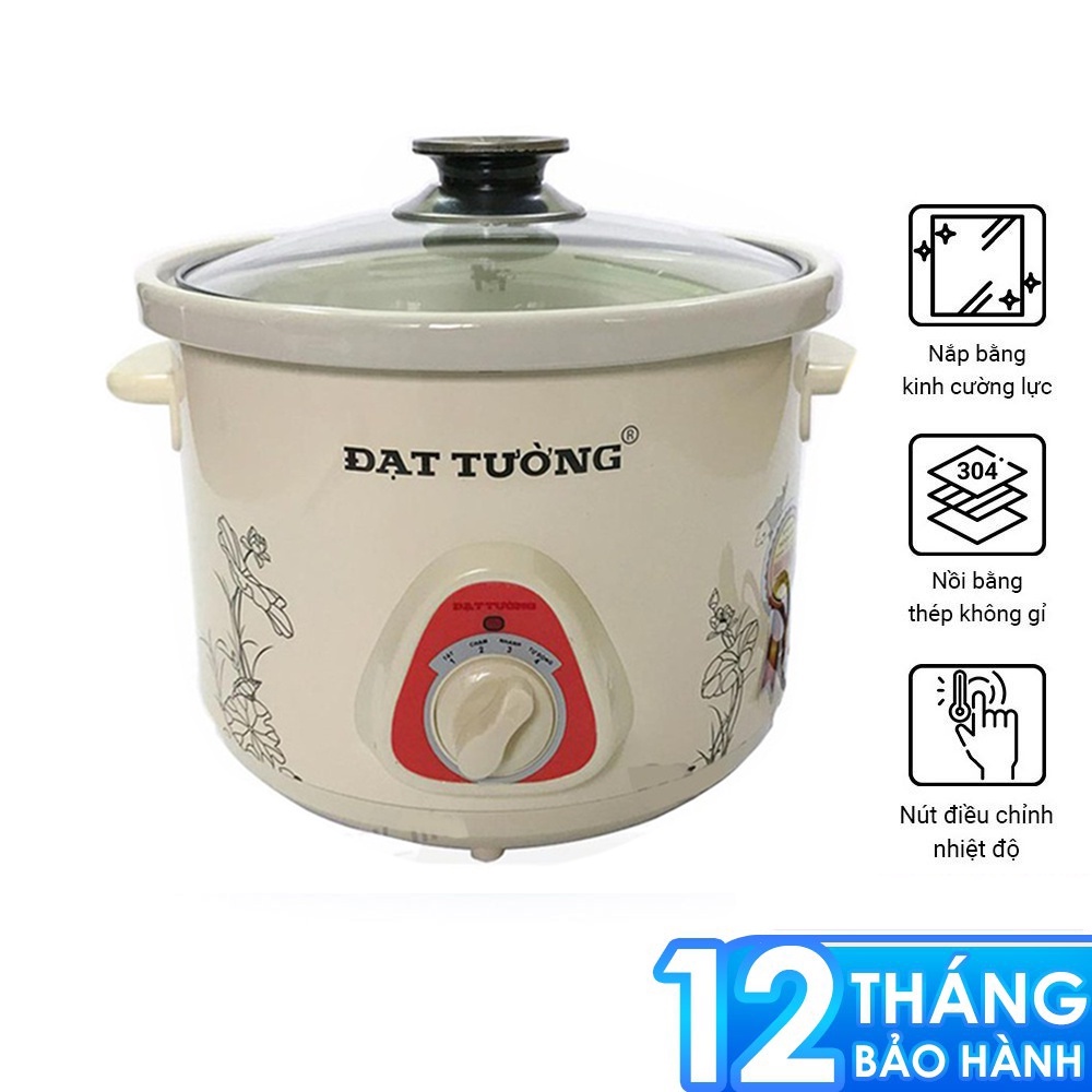 Nồi Kho Cá, Nồi Nấu Cháo Chậm Đa Năng Đạt Tường 2,5L