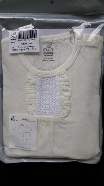 Lapomme. Bộ dài tay nhún ngực vải thoáng xinh xắn ss117