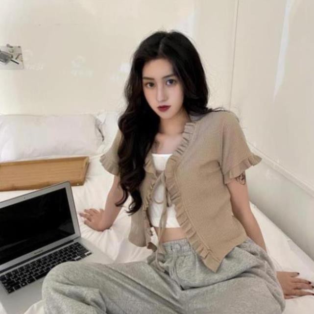 Áo Khoác Cardigan Dệt Kim Phối Ren Xinh Xắn Cho Nữ - kiwiuri | BigBuy360 - bigbuy360.vn