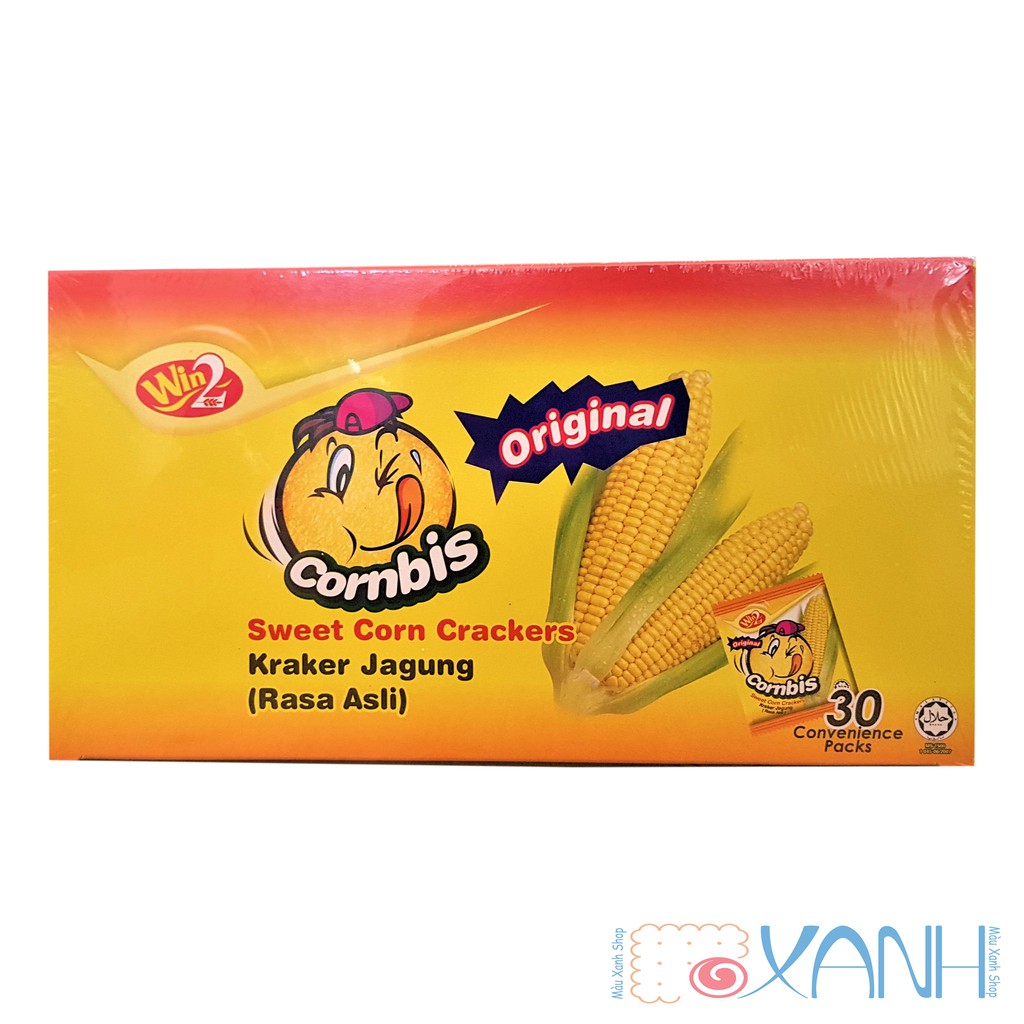 Bánh Bắp Cornbis Win2 Sweet Corn Crackers (Hộp Lớn 30 gói)