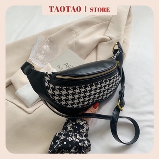 túi hobo túi bao tử houndstooth cá tính túi đeo chéo túi đeo vai nữ