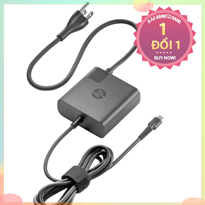 Sạc laptop HP 20v 3.25a chân usb type C bh 1 năm