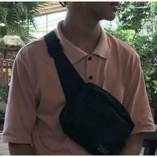 Polo basic unisex - thun hồng trơn cổ bẻ ( ảnh thật )