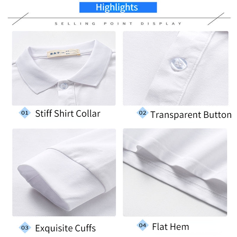 Áo polo Dài Tay Màu Trắng Đồng Phục Học Sinh Cho Bé