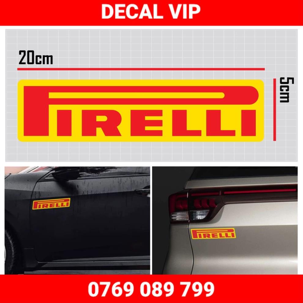Sticker Ô Tô Thiết Kế Pirelli | STOT-03 | Tem Dán Xe Oto Xe Hơi Sườn Tay Cầm Đèn Kính Lái Cản Sau Chống Nước Bền Màu