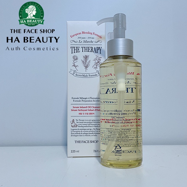 Dầu tẩy trang sạch sâu đa năng The Face Shop The Therapy Serum Infused Oil Cleanser 225ml 2 in 1 tẩy trang + làm sạch