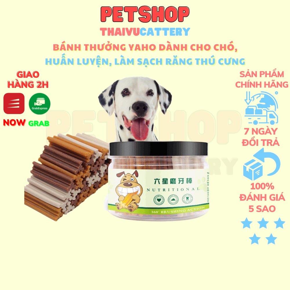 Bánh thưởng Yaho làm sạch răng thú cưng giúp huấn luyện, bổ sung dinh dưỡng - dạng xương xoắn