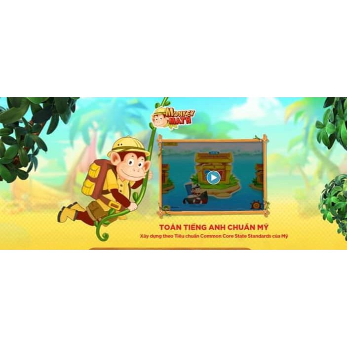 Thẻ học ⚜️FREESHIP⚜️ Monkey Junior, Monkey Stories, Monkey Math, Vmonkey